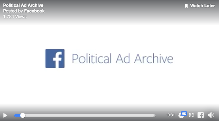 archivio facebook ads politici