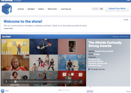 Facebook Studio. La raccolta delle idee creative