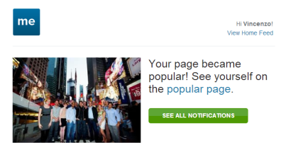 Your about.me page became popular